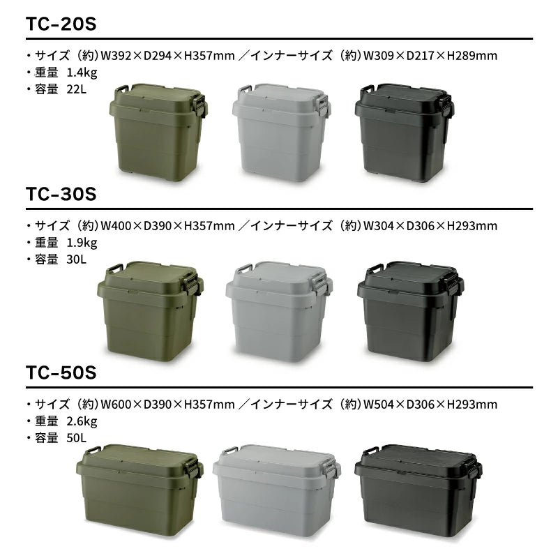 リス トランクカーゴ 収納ボックス 22L-70L 耐荷重100kg 座れる 頑丈 スタッキング可能 アウトドア キャンプ 車中泊 工具箱