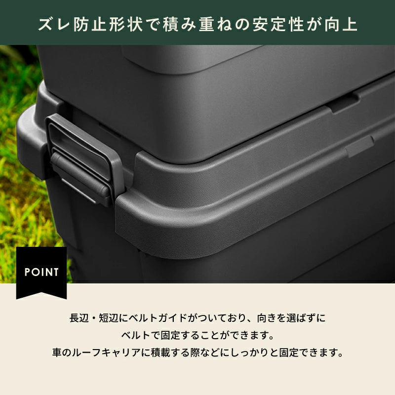 リス トランクカーゴ 収納ボックス 22L-70L 耐荷重100kg 座れる 頑丈 スタッキング可能 アウトドア キャンプ 車中泊 工具箱