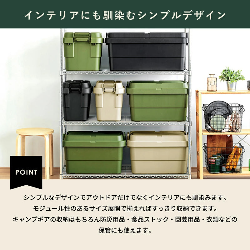 リス トランクカーゴ 収納ボックス 22L-70L 耐荷重100kg 座れる 頑丈 スタッキング可能 アウトドア キャンプ 車中泊 工具箱